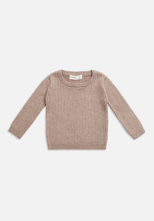 Texture Rib Long Sleeve | Taupe