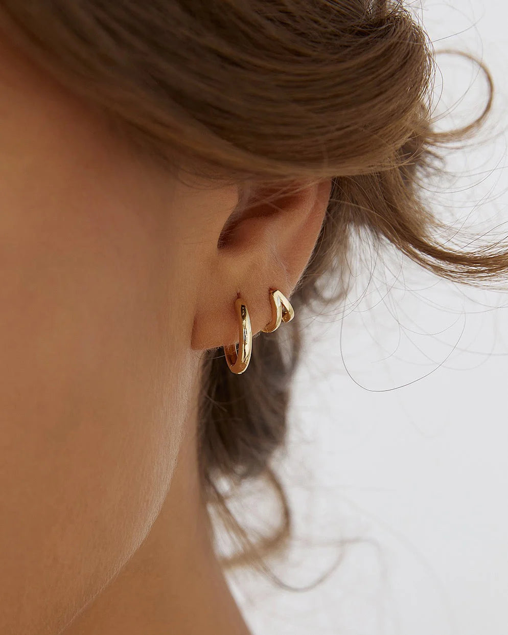 Jett Hoop Earrings | Gold