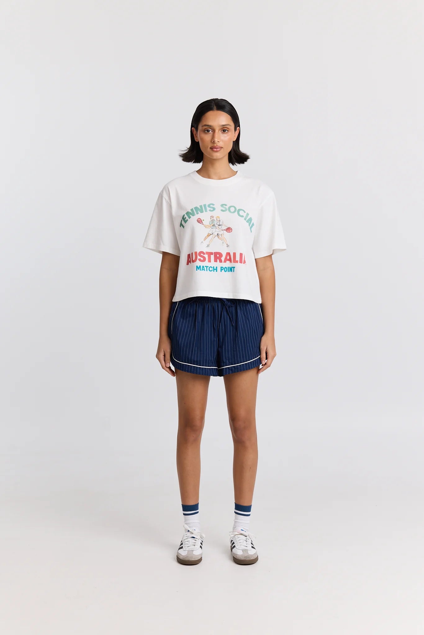 Tennis Social Boxy Crop Tee