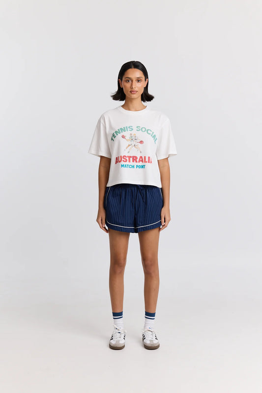 Tennis Social Boxy Crop Tee