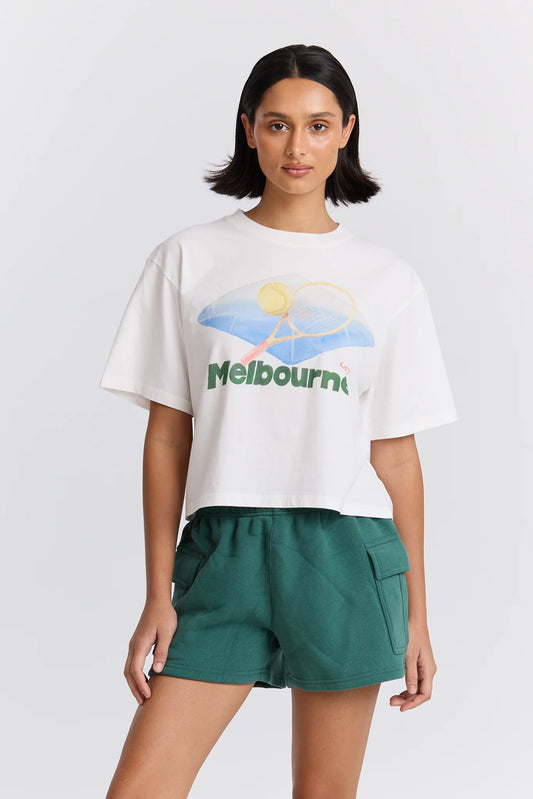 Melbourne Tennis Boxy Crop Tee