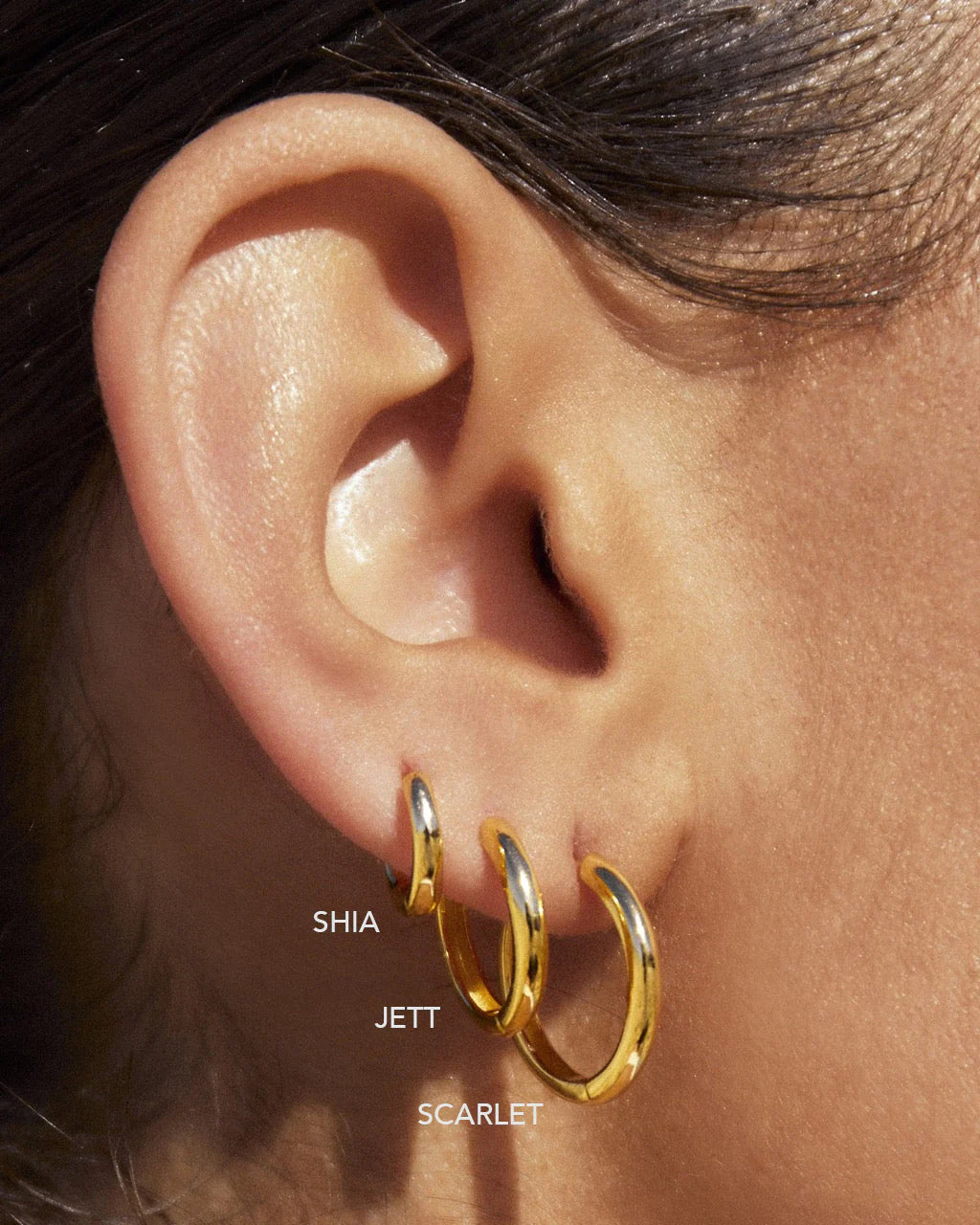 Jett Hoop Earrings | Gold
