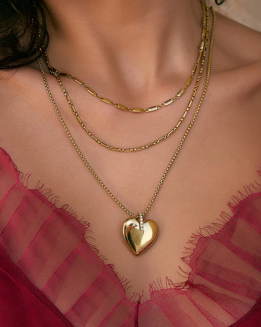 Daliah Heart Necklace | Gold