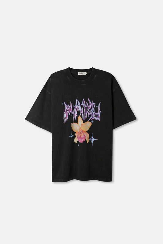 Chrome Flower Snow Wash Oversize Tee