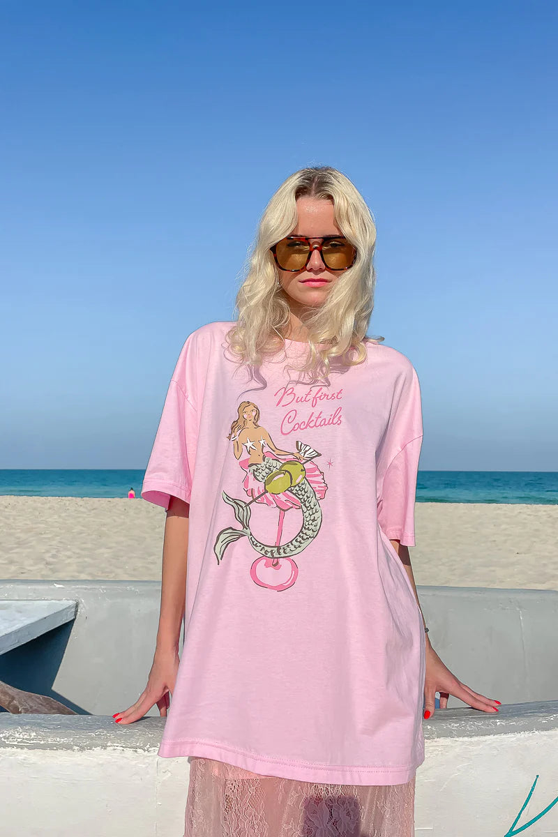 Mermaid Cocktail T-Shirt | Pink