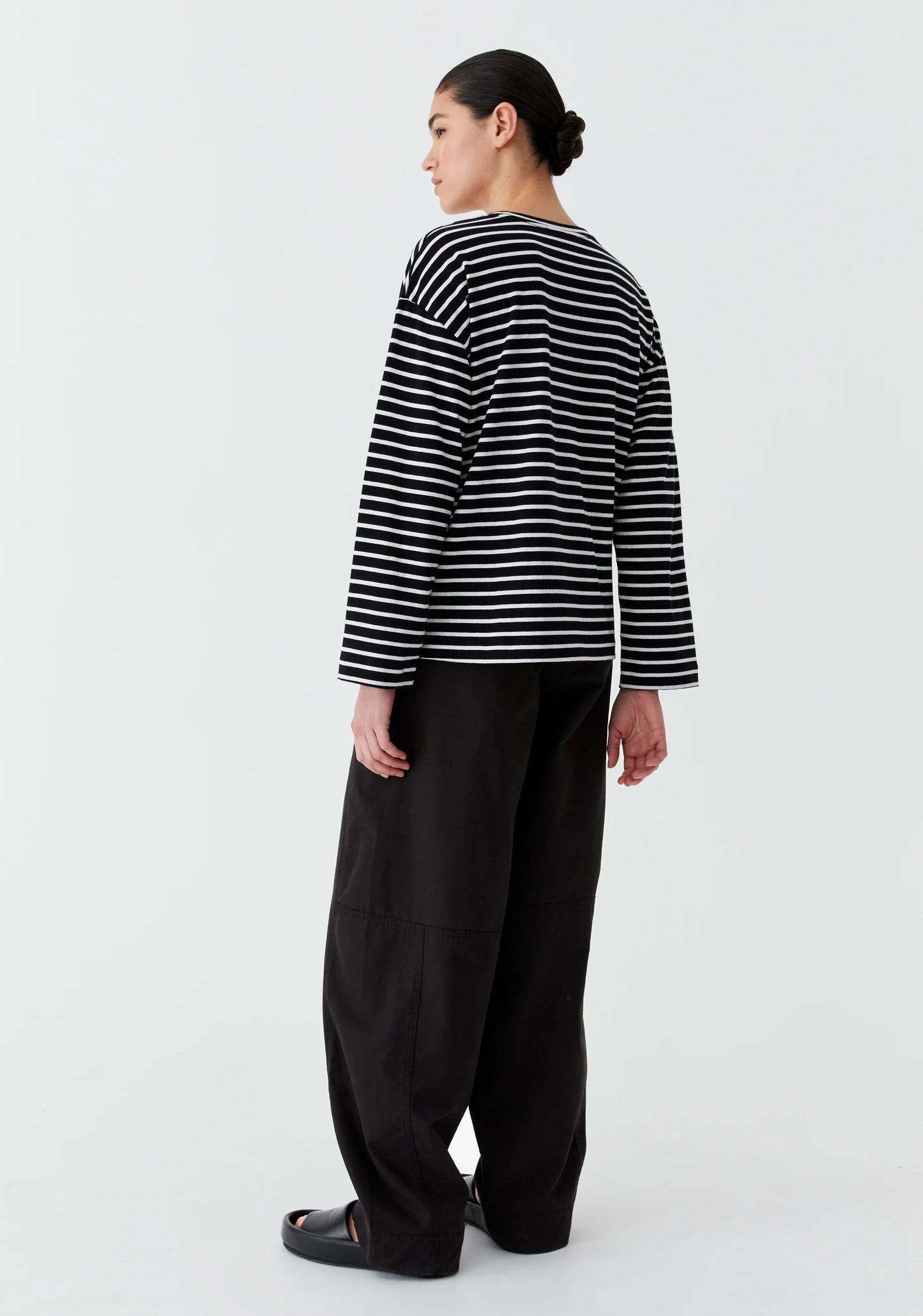 Archie Stripe Tee Long Sleeve | Black White