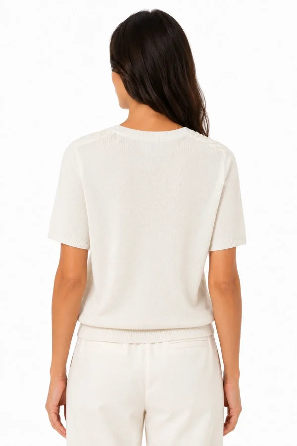 Silk Linen Top | White Floral