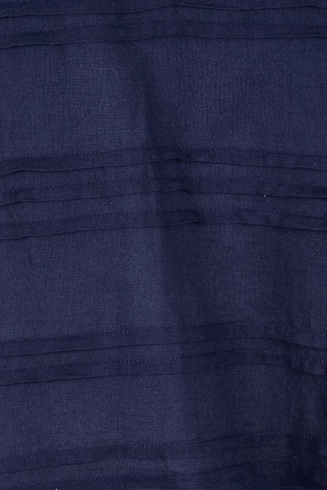 Essentials Pleated Cotton Top | Navy