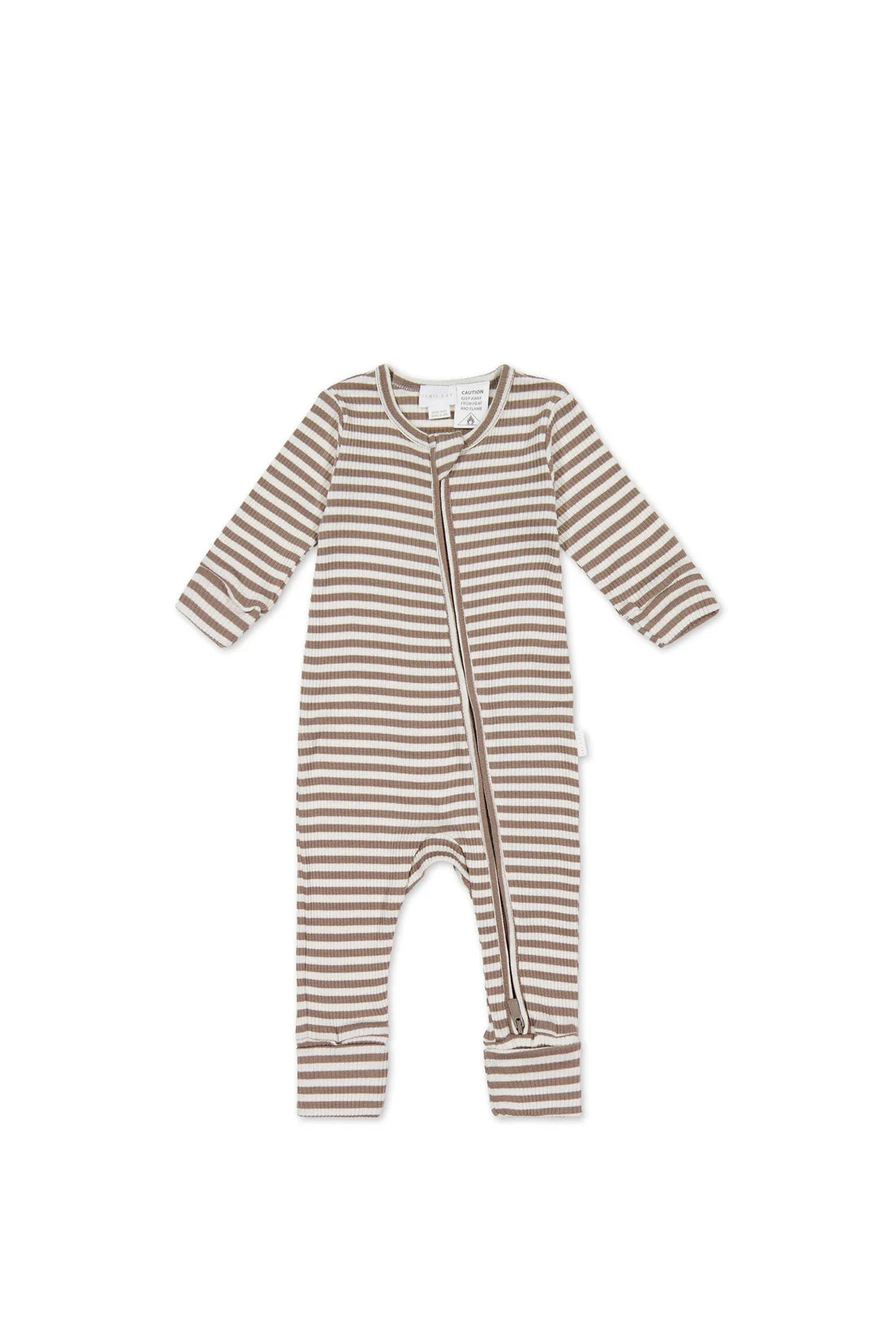 Organic Cotton Modal Gracelyn Onepiece | Narrow Stripe Tweed/Cloud
