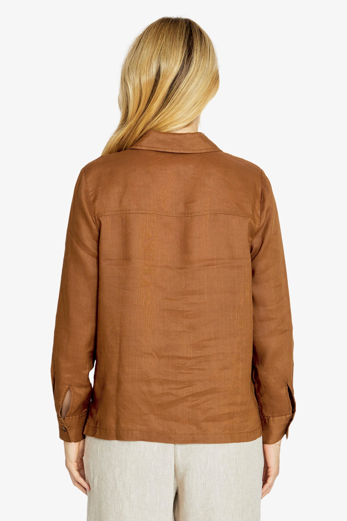 Rita Contrast Stitch Shirt | Coffee