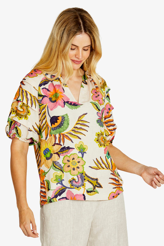 Audrey Gathered Neck Blouse | Carnival