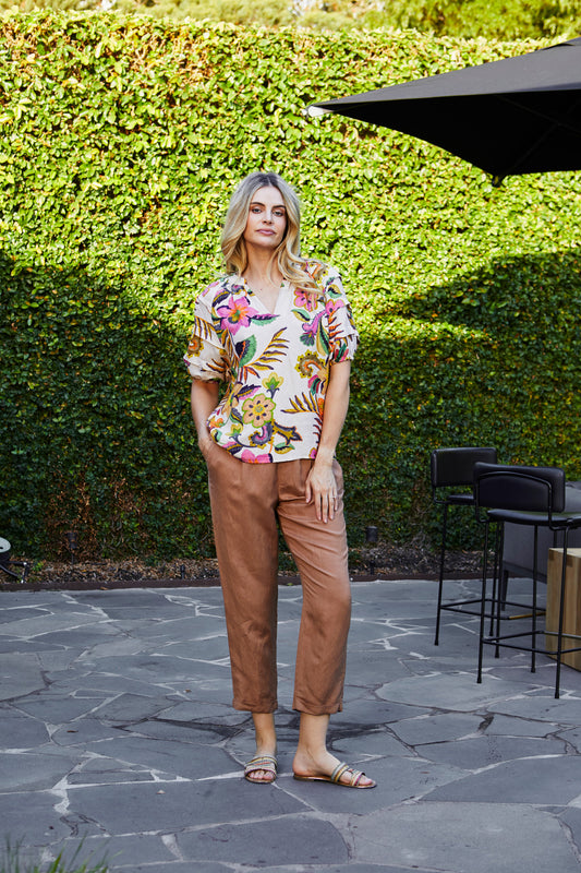 Audrey Gathered Neck Blouse | Carnival