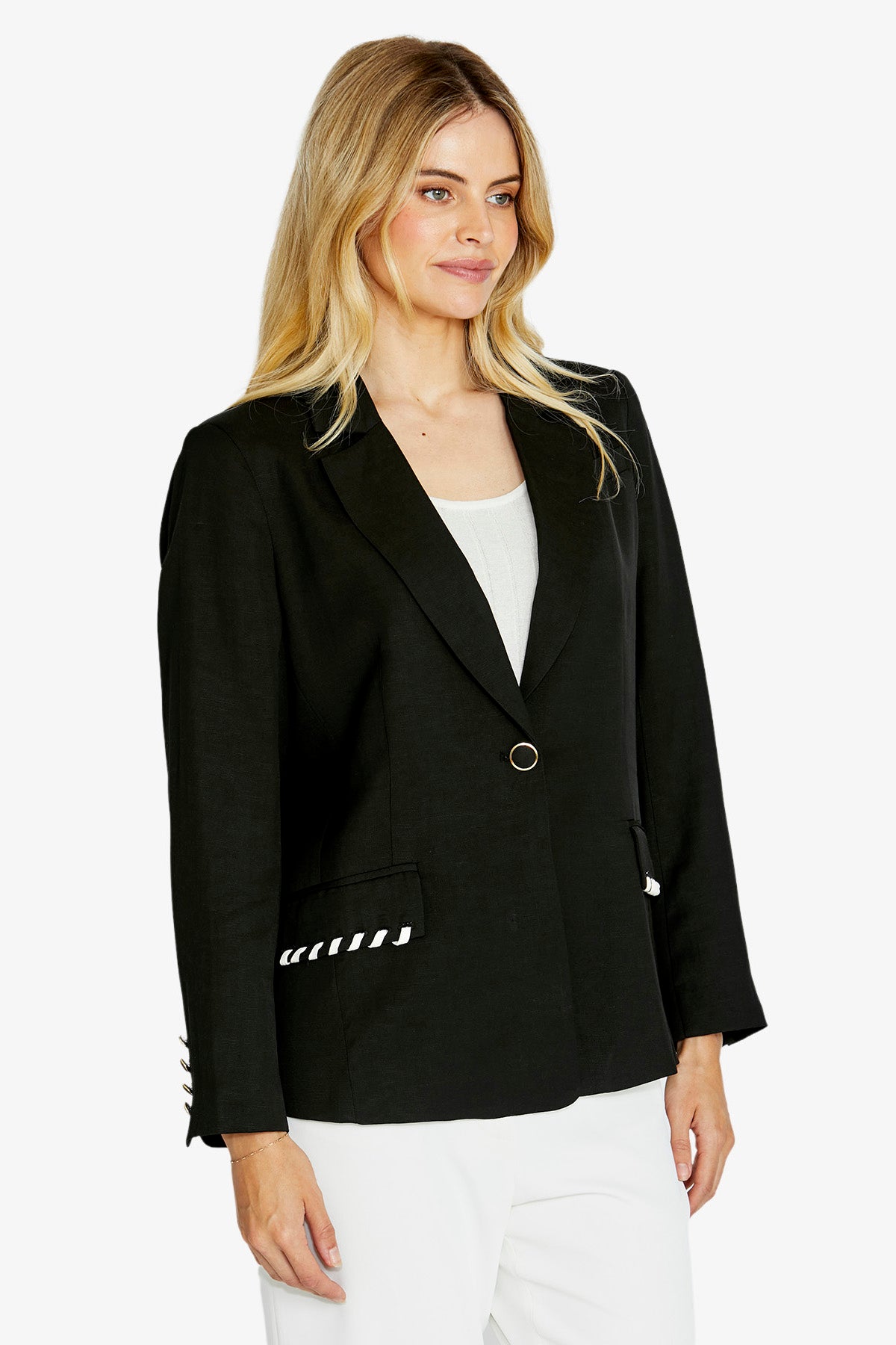 Tiffany Twist Trim Blazer | Black