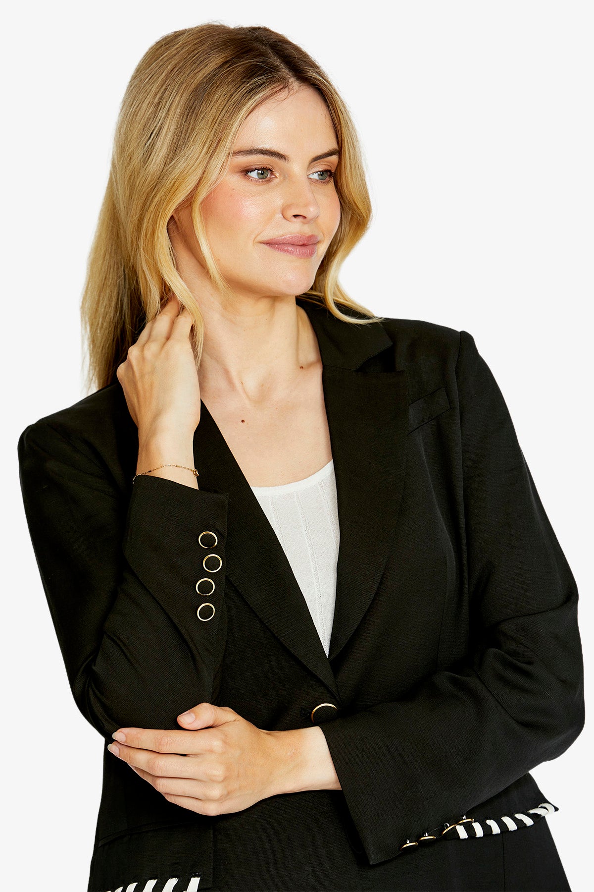 Tiffany Twist Trim Blazer | Black