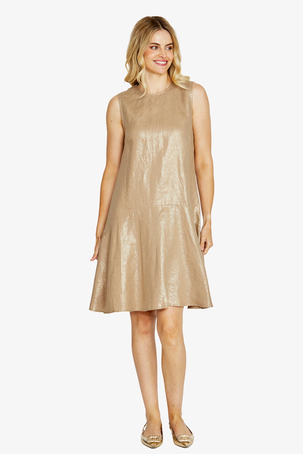 Holly Foil Sleeveless Dress