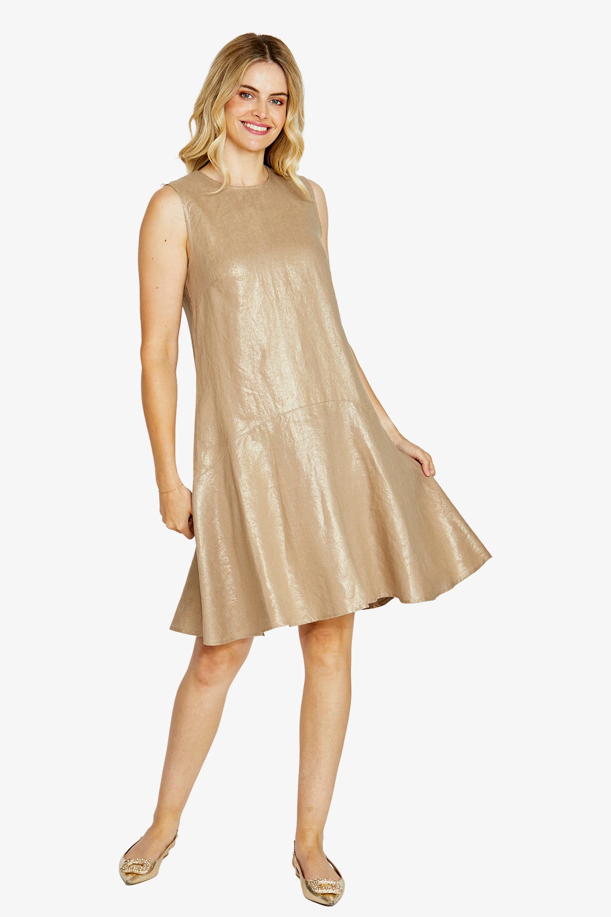 Holly Foil Sleeveless Dress