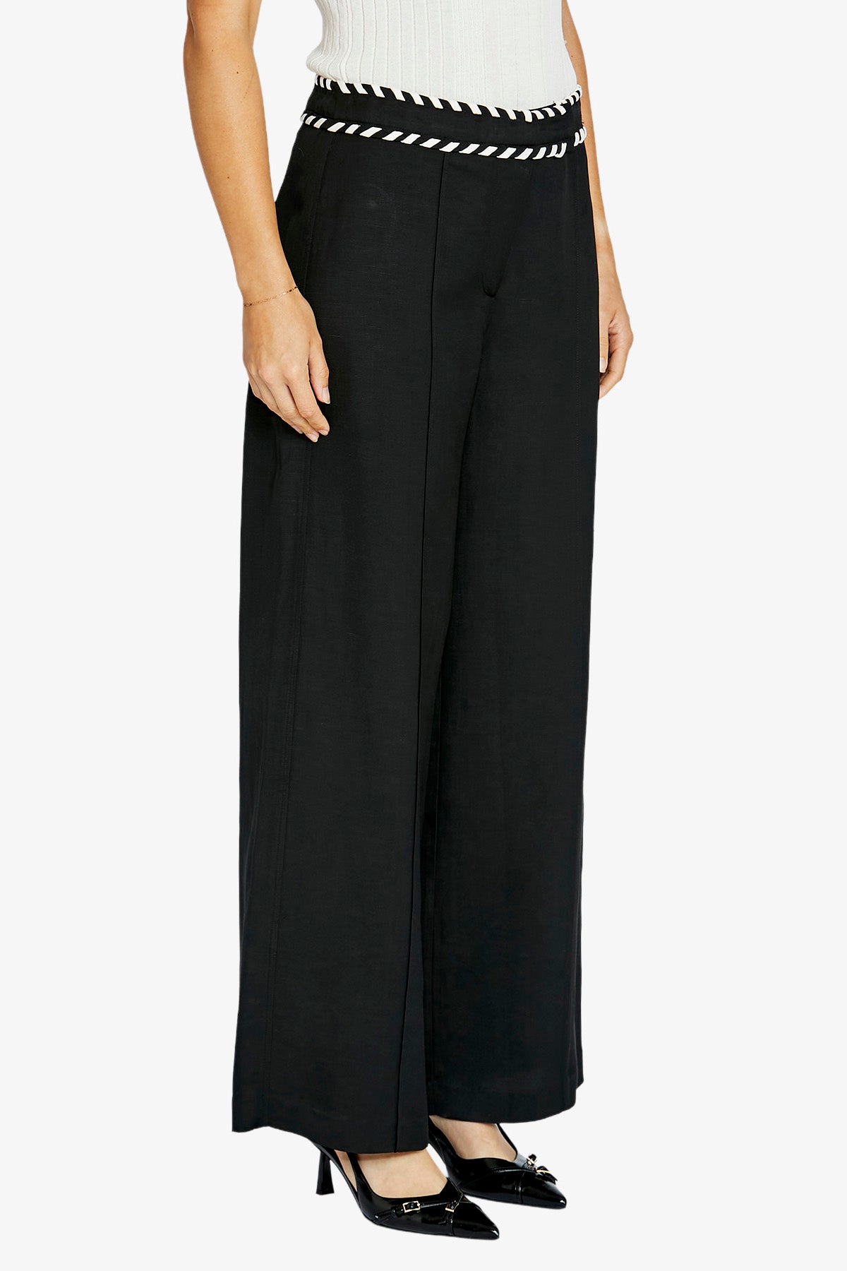 Tiffany Twist Trim Pant | Black