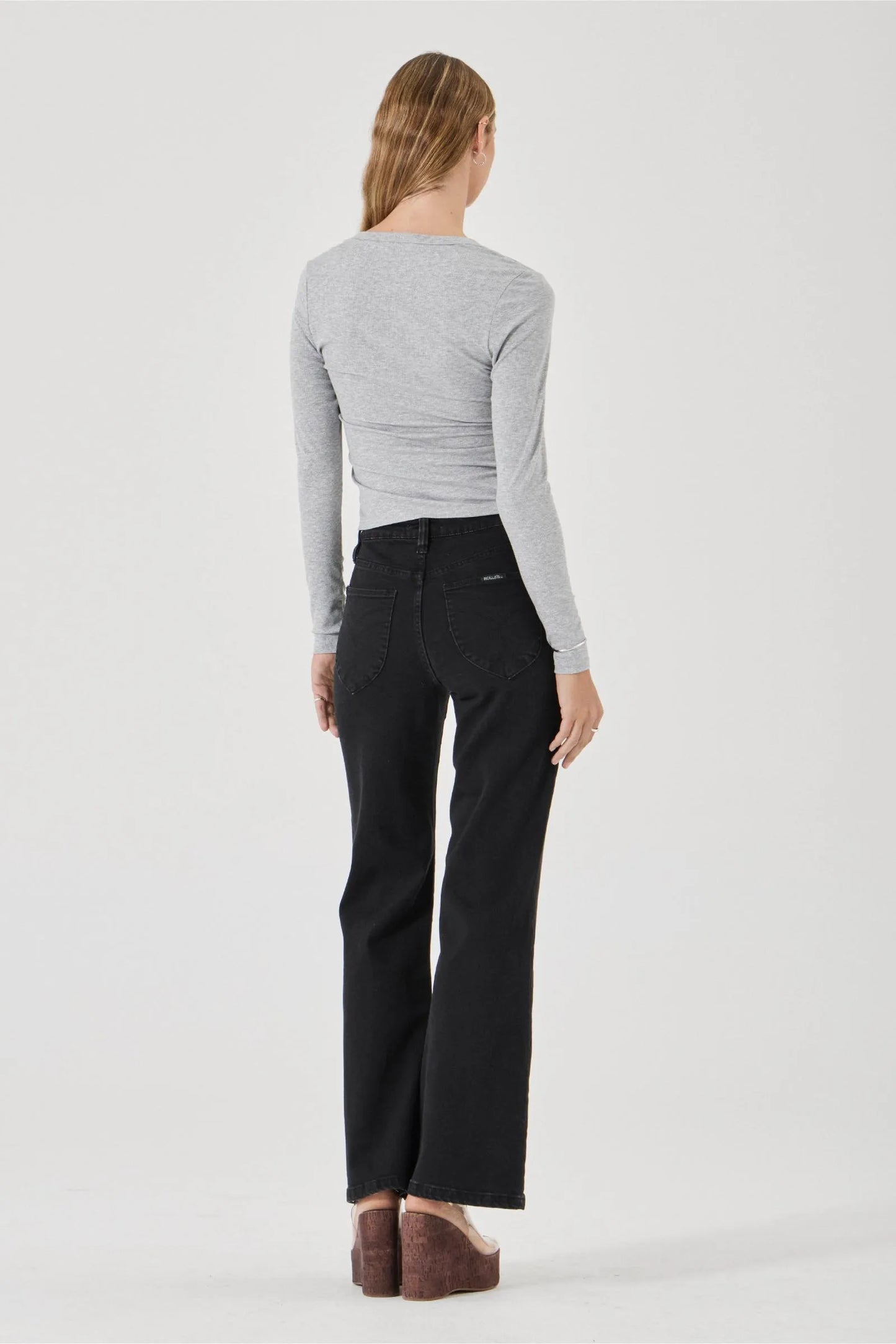 Studio Henley Long Sleeve Top | Grey Marle