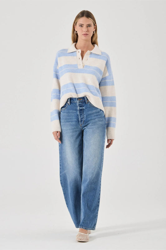 Sofia Stripe Polo | Soft Blue