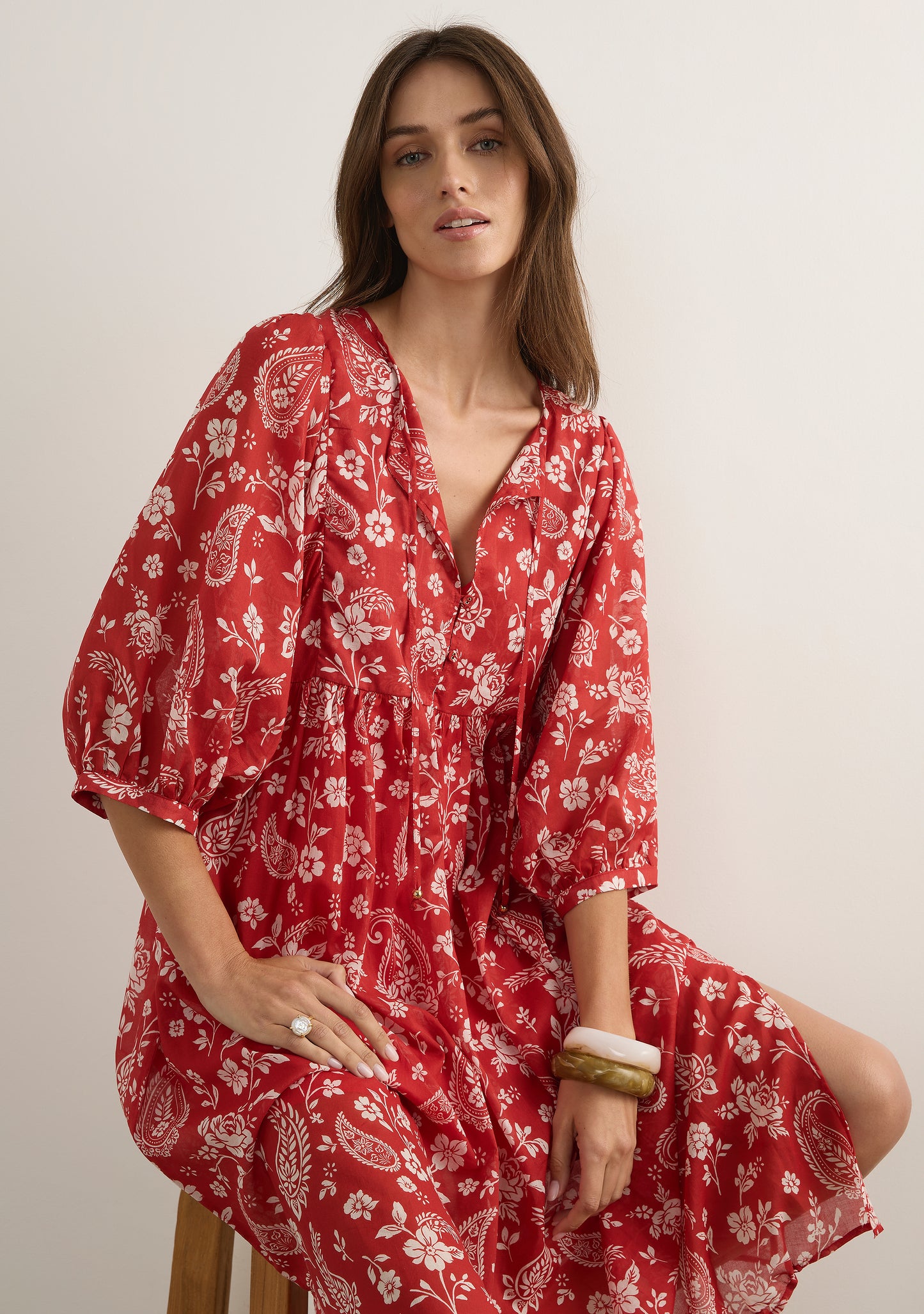 Audrey Midi Dress | Red