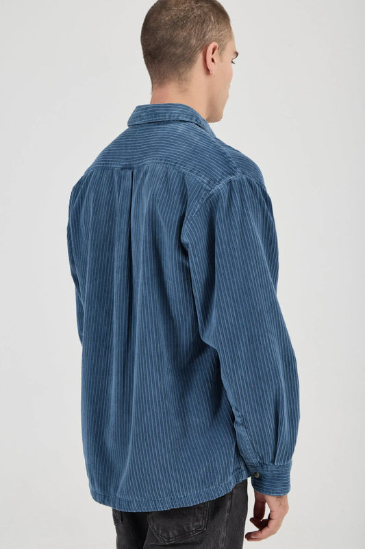 Campus Chunky Cord Long Sleeve Shirt | Washed Blue