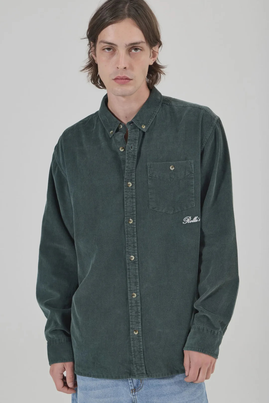 Signature Cord Long Sleeve Shirt | Forest