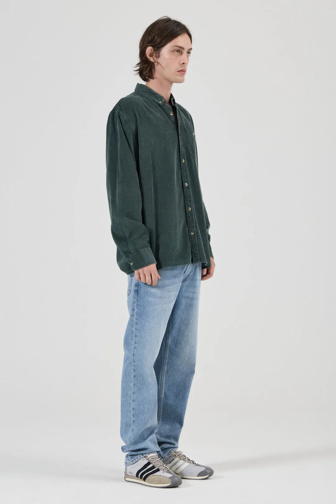 Signature Cord Long Sleeve Shirt | Forest
