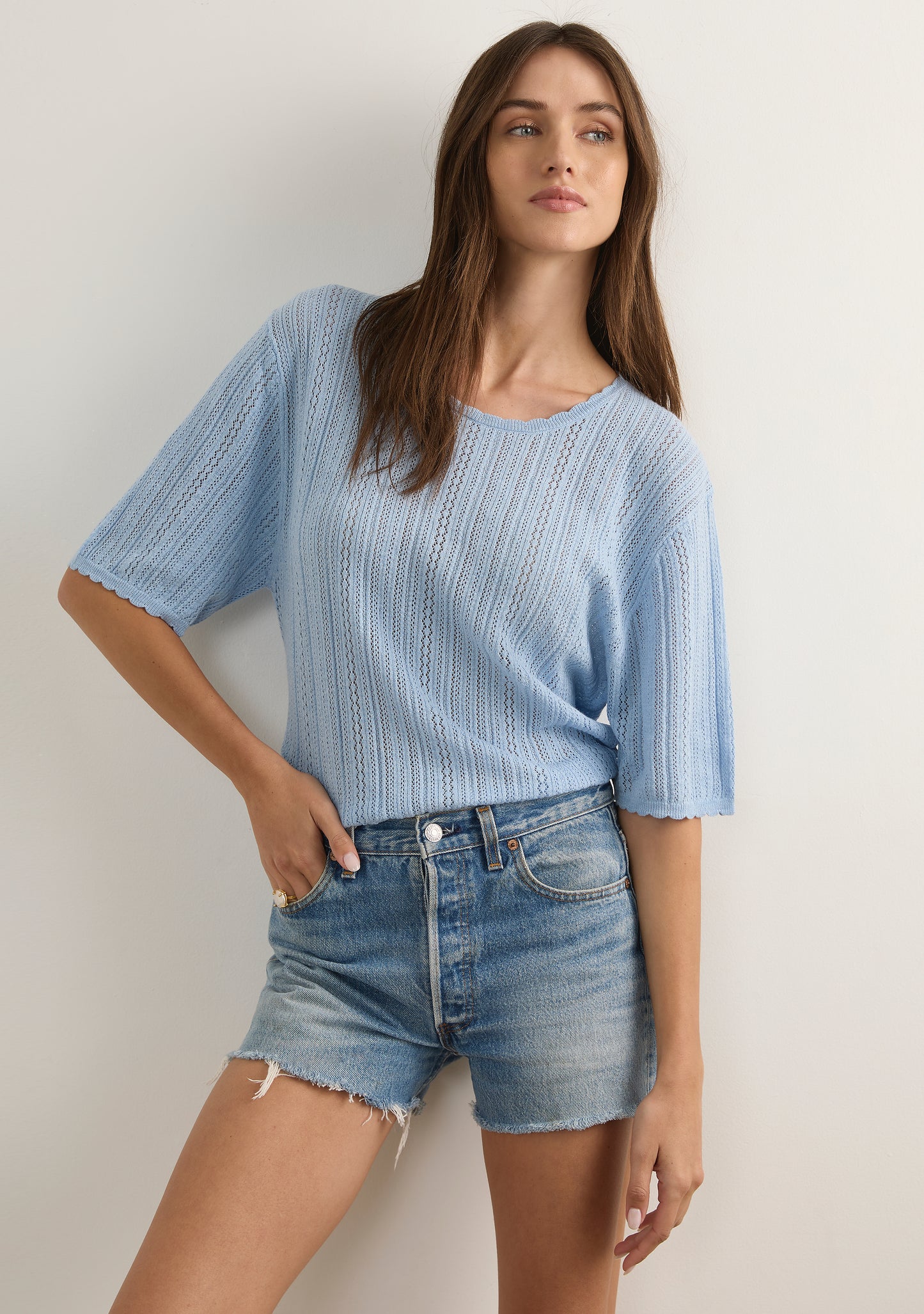 Callen Knit Tee | Blue