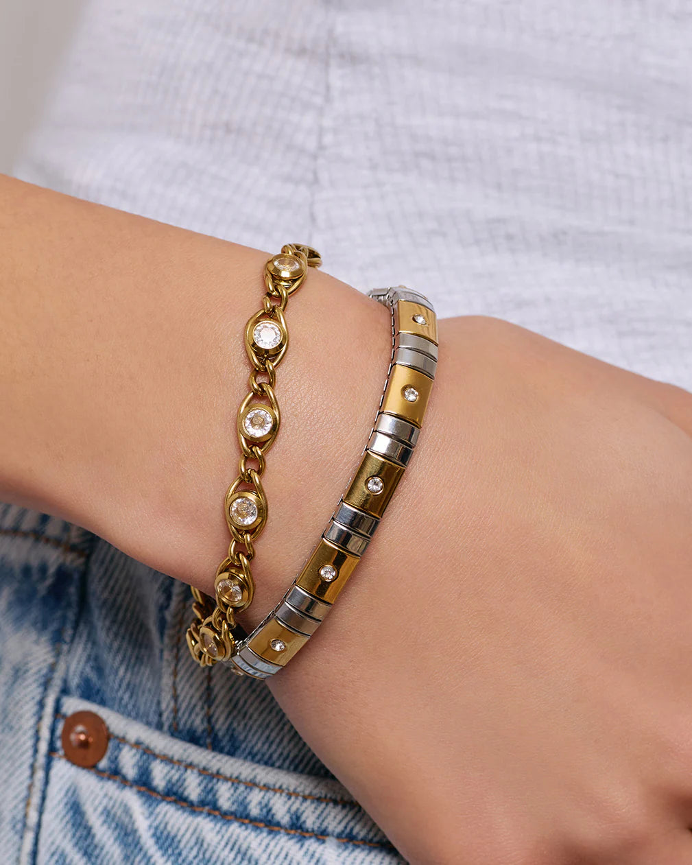 Cassandra Gold Bracelet | Stone