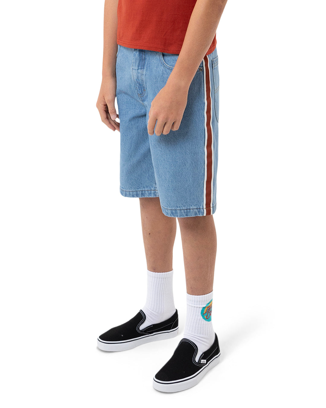 Fisheye Strip Jean Short