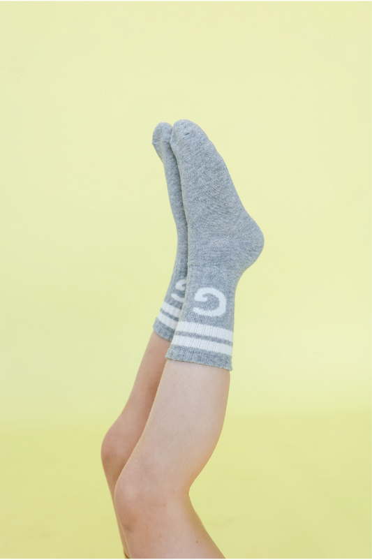 Stripe Logo Socks | Grey Marle