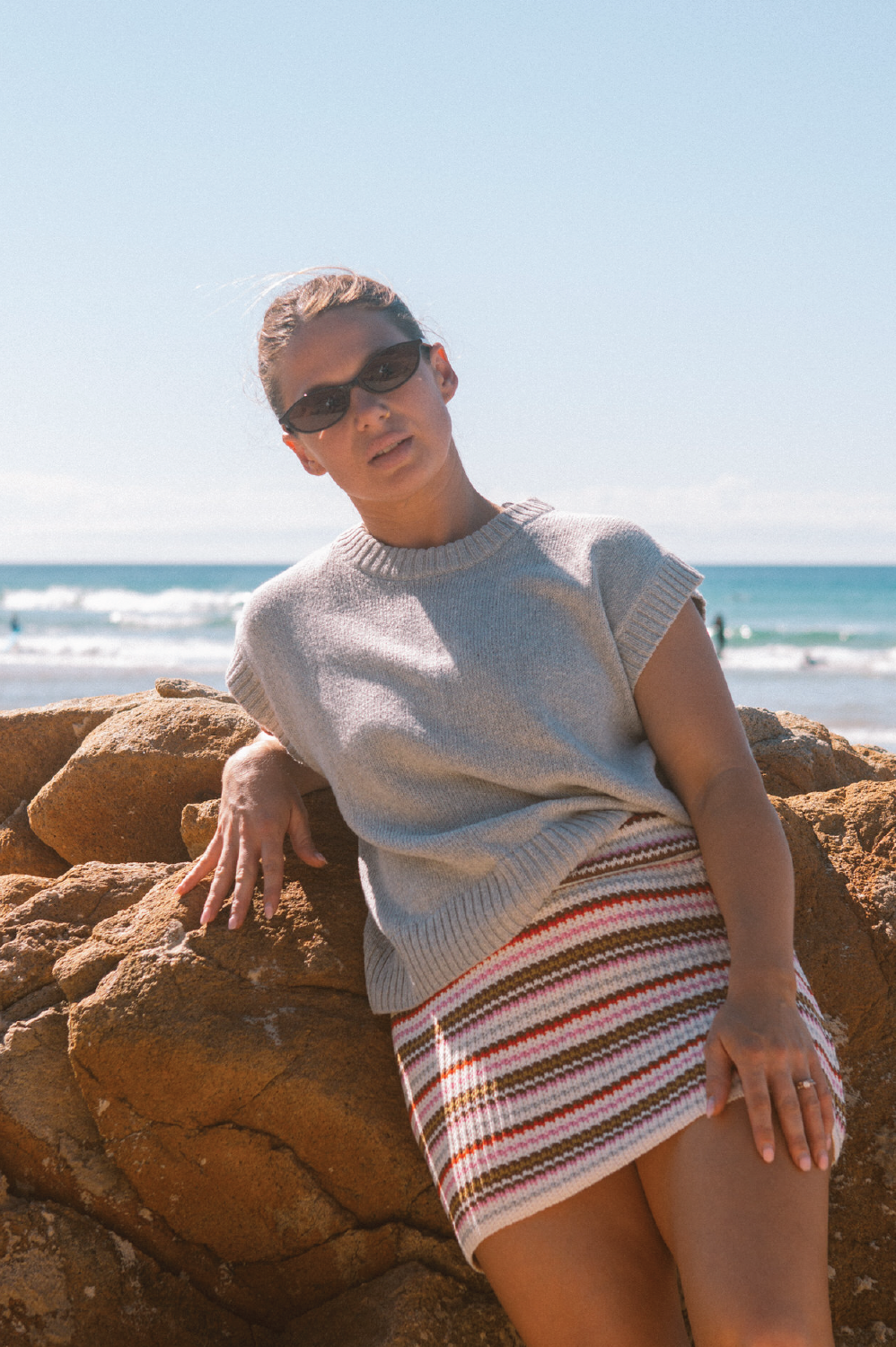Organic Ladies Sunshine Stripe Knit Skirt