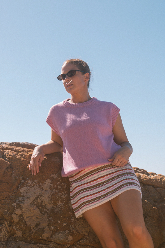 Organic Ladies Sunshine Stripe Knit Skirt