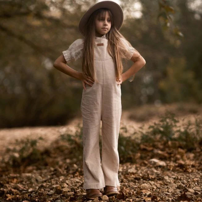 Organic Flare Overalls | Beige