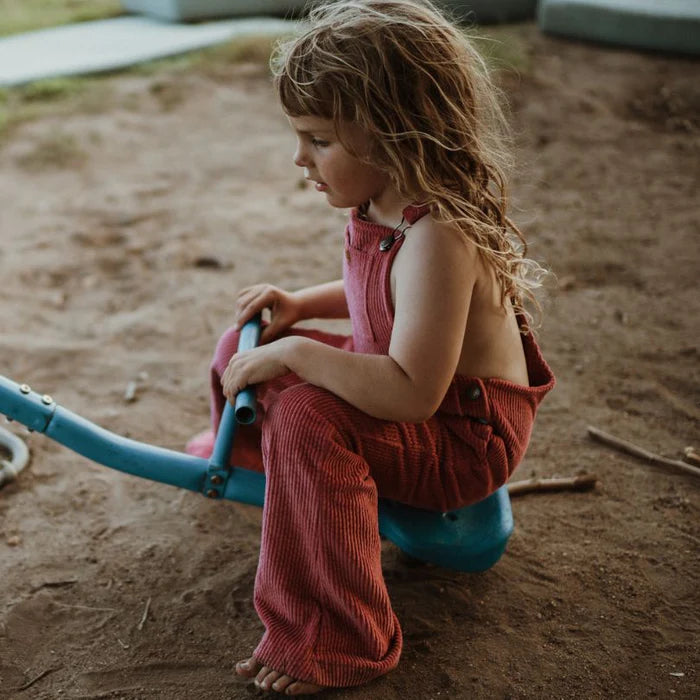 Organic Flare Overalls | Pink