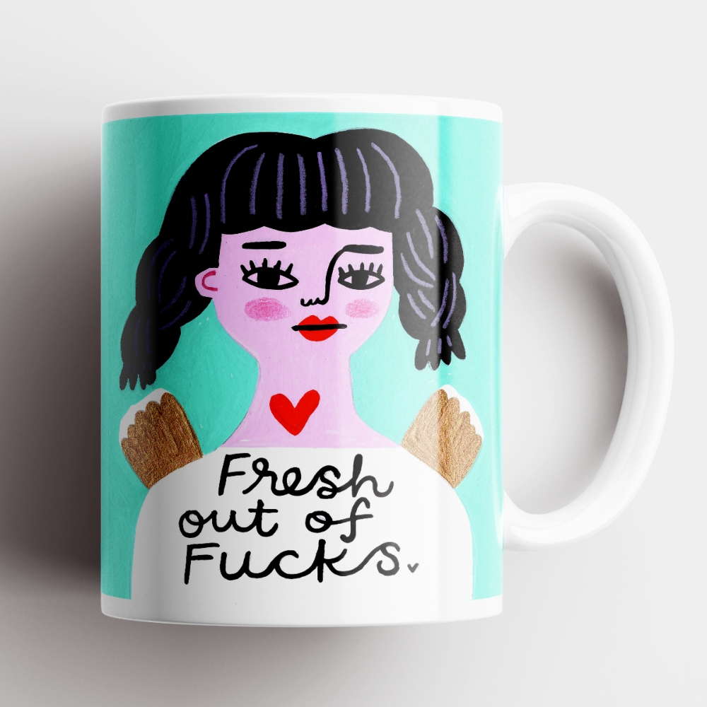 Fresh Out of F*cks | Grumpy Angel Mug