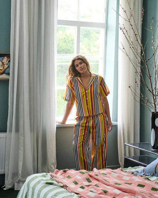 Short Sleeve Shirt and Pant Pyjama Set | Casablanca Stripe