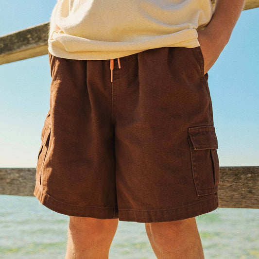 Boys Utility Shorts in Brown