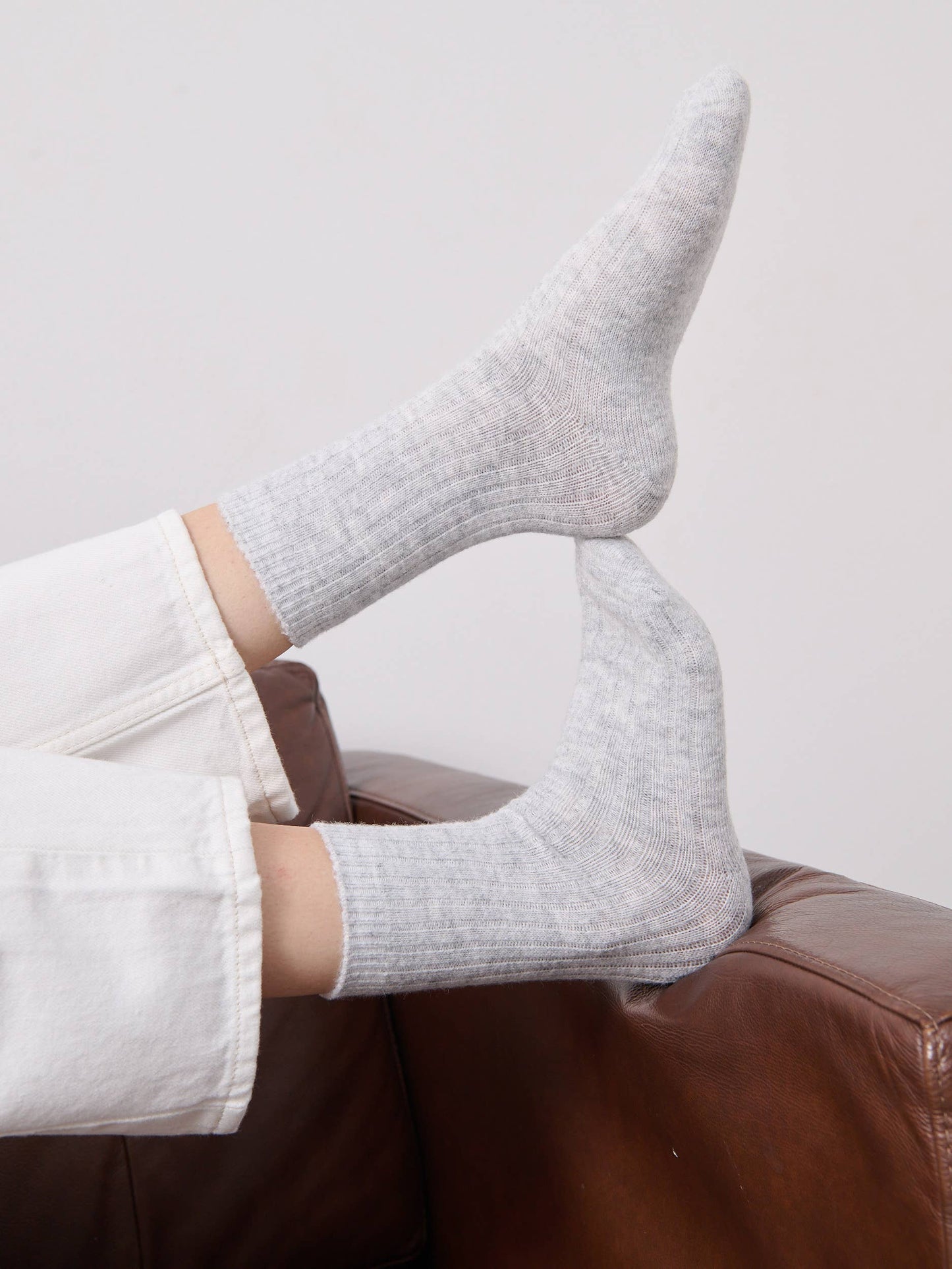 Rib Wool Blend Socks | Various Colours