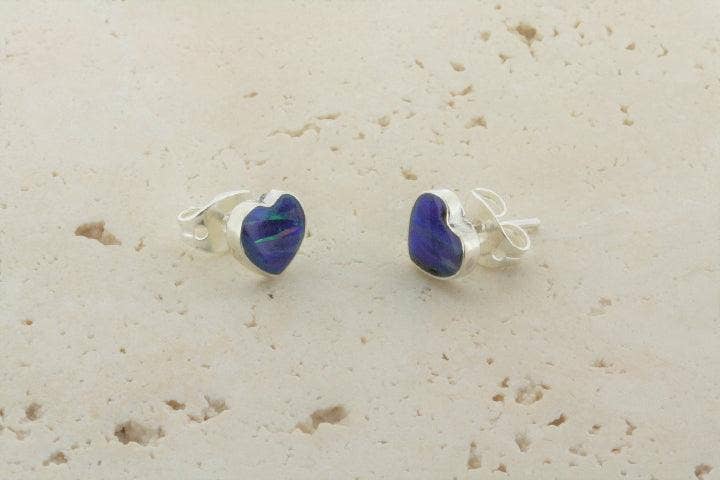 Heart Opal Stud | Grape