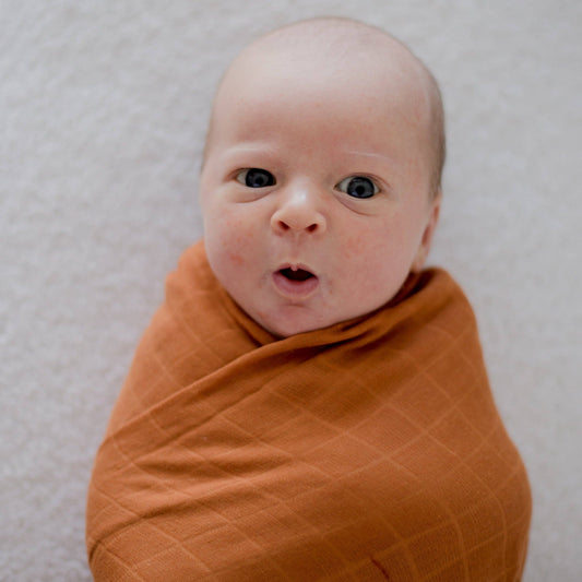 Organic Cotton Muslin Swaddle Wrap | Savannah Rust