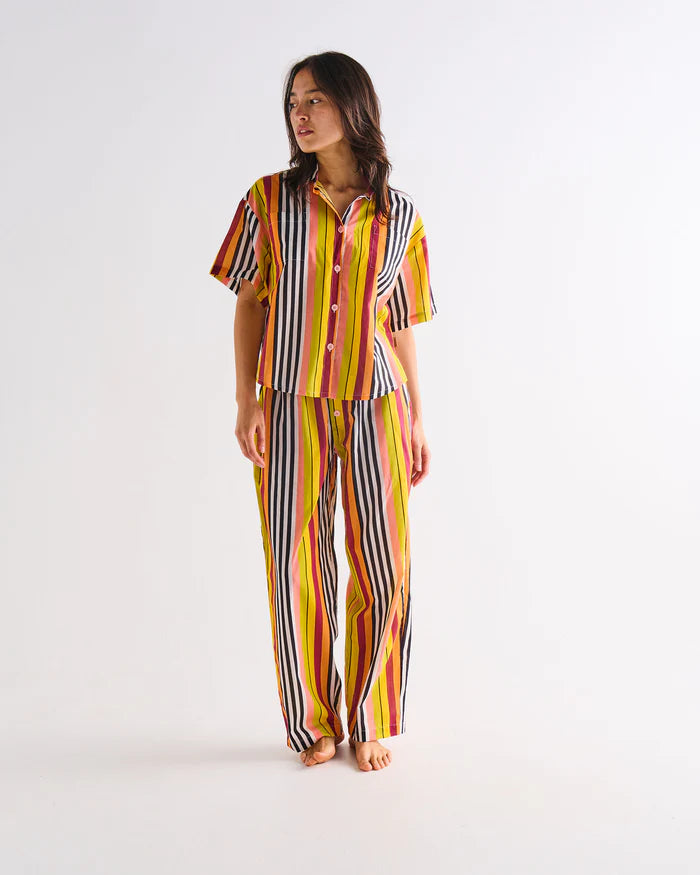 Short Sleeve Shirt and Pant Pyjama Set | Casablanca Stripe