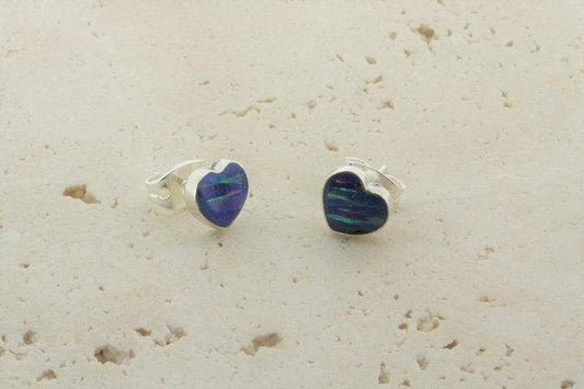 Heart Opal Stud | Grape
