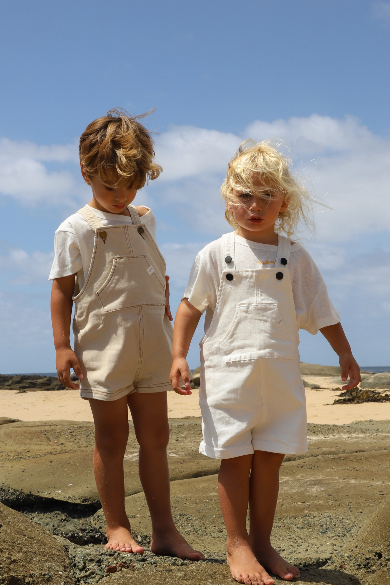 Mini Denim Overalls | Sand