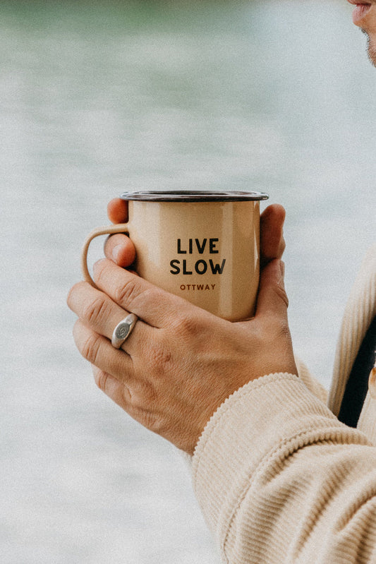 Live Slow Enamel Mug