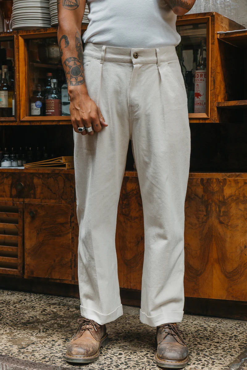 Ben Roy Carpenter Baggy Pleated Pants | Oat