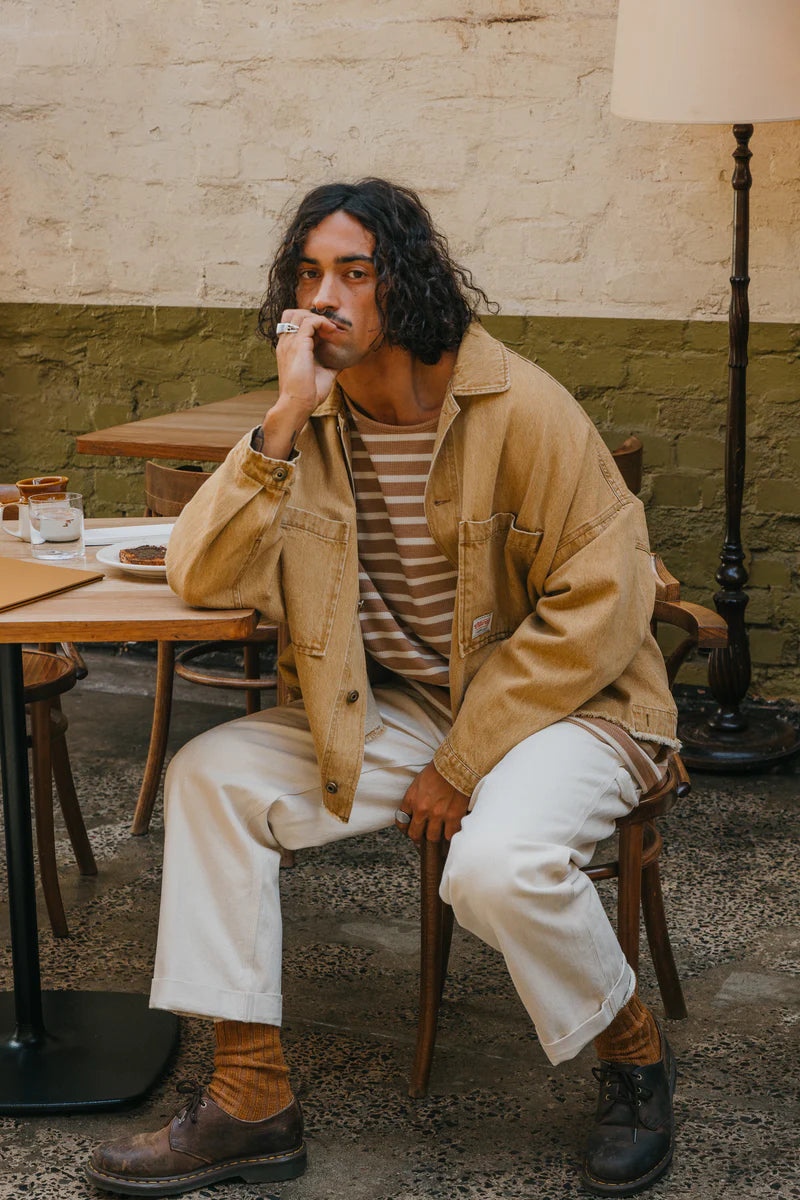 Ben Roy Carpenter Baggy Pleated Pants | Oat