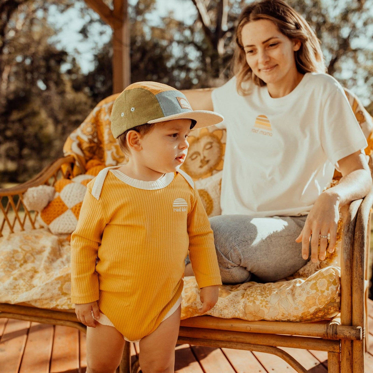 Ribbed Organic Cotton Long Sleeve Onesie | Sun Kissed