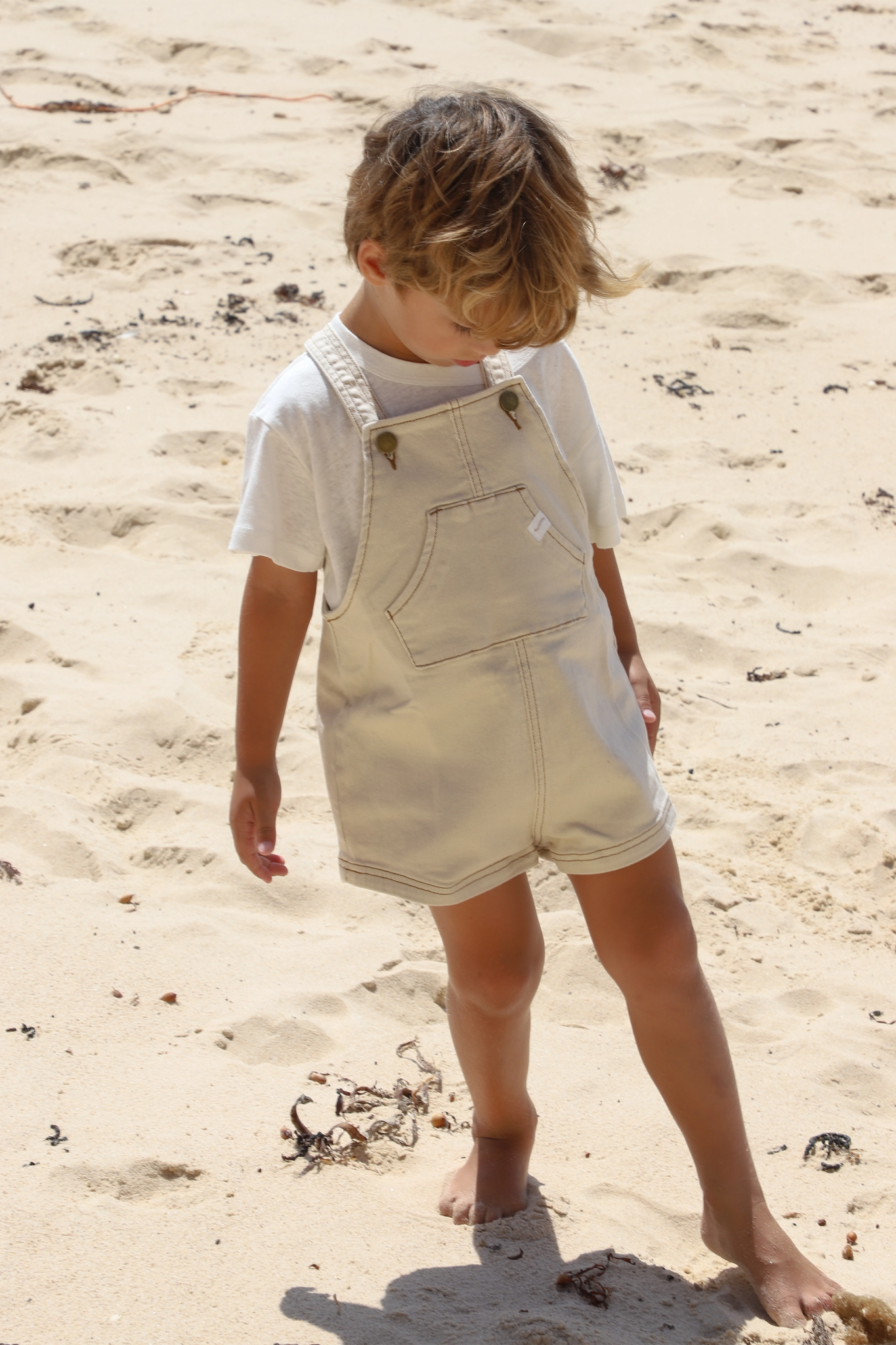 Mini Denim Overalls | Sand