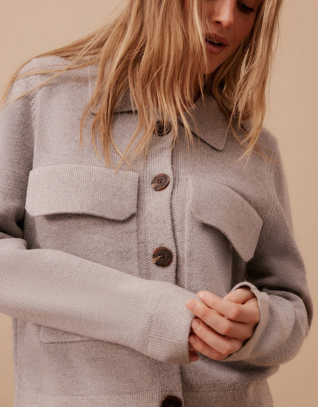 Soft Knit Collared Cardi